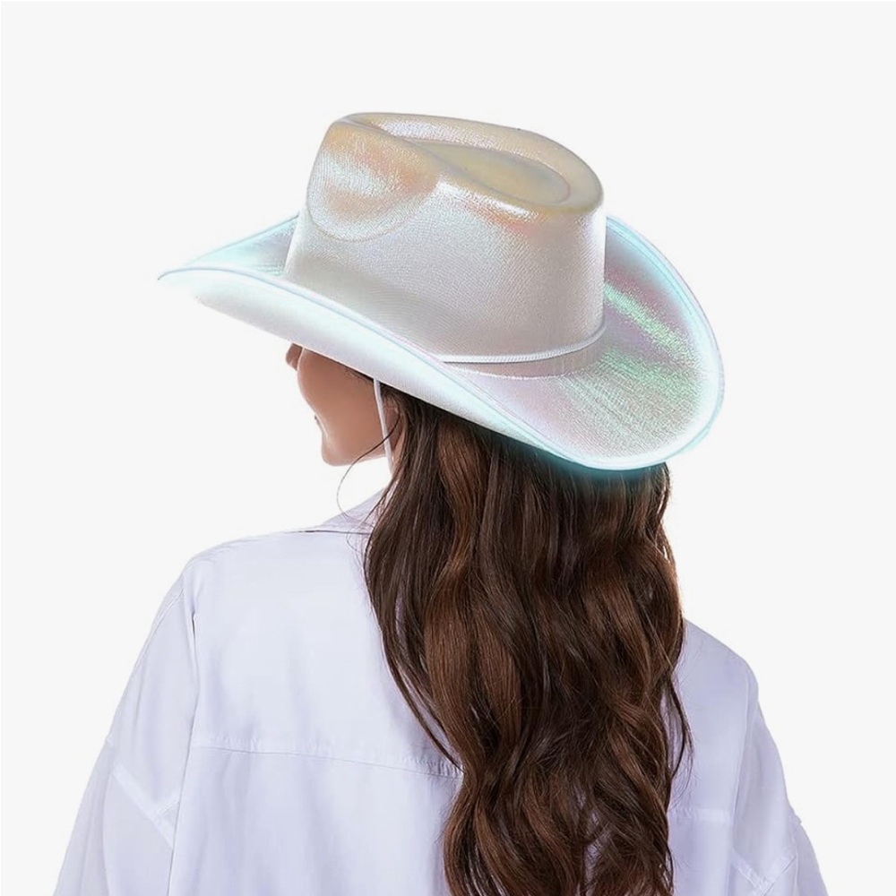 NEW light up LED holographic space cowboy hat